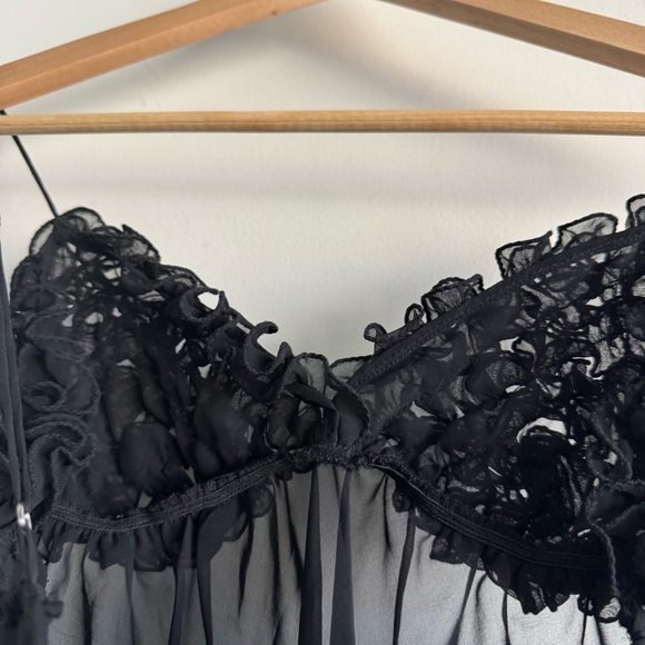 Premiere Amour black sheer ruffle chemise size small - Picture 5 of 5
